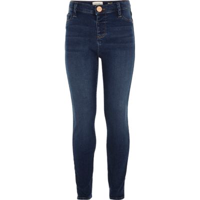 Girls mid blue wash Molly jeggings
